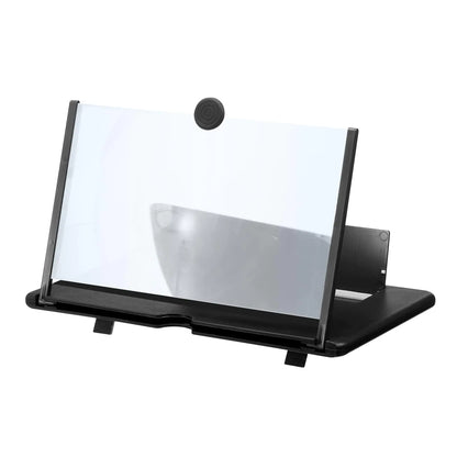 MECCANIXITY 12" Screen Magnifier for Cell Phone 3D HD Magnifying Projector Screen Amplifier Stand for All Phones Movies Video Gaming Black 10.6x7x0.6